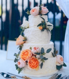 Rustic Texture with Coral and Ivory Florals