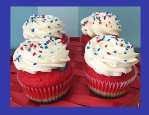 Red, White & Blue Cupcakes