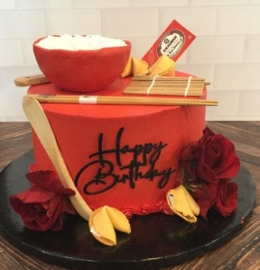 Asian Theme Birthday Cake