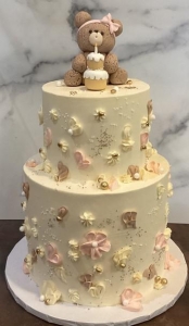 Bear with Cupcake Birthday Tiered Cake