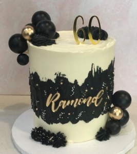 Black and White Abstract Cake 