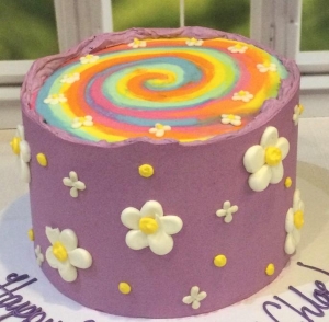 Boho Cake with Rainbow Swirl