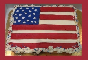Buttercream American Flag Cake with Border