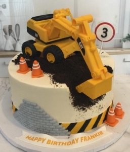 Construction Theme Cake with Truck
