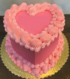 Heart Cake Bright Pink