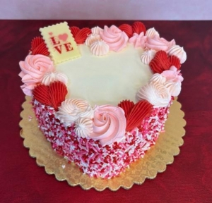 Heart Cake with Sprinkle Trim