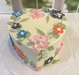 Heart Floral Cake