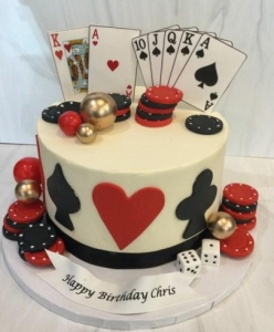 Poker Chips and Dice Cake