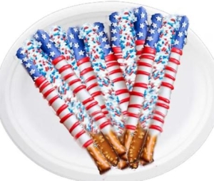 Pretzel Rods Red, White and Blue