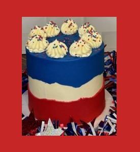 Striped 4th of July Cake