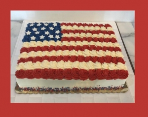 NEW DESIGN Stars and Stripes Sheet Cake