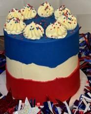 Stripe 4th of July Cake