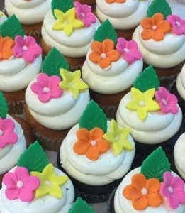 Tropical Flower Cupcakes